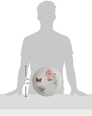 Butterfly Meadow Low Serve Bowl, White, alternate view 2
