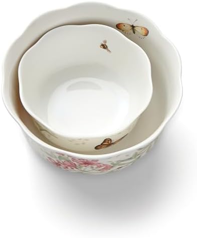 Butterfly Meadow Nesting Bowls, Set of 2 in White, alternate view 2