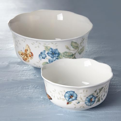 Butterfly Meadow Nesting Bowls, Set of 2 in White, alternate view 3
