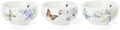 Butterfly Meadow Porcelain 3-Piece Mini Bowl Set in White