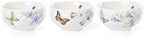 Butterfly Meadow Porcelain 3-Piece Mini Bowl Set in White