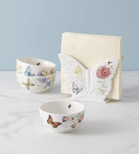 Butterfly Meadow Porcelain 3-Piece Mini Bowl Set in White, alternate view 5