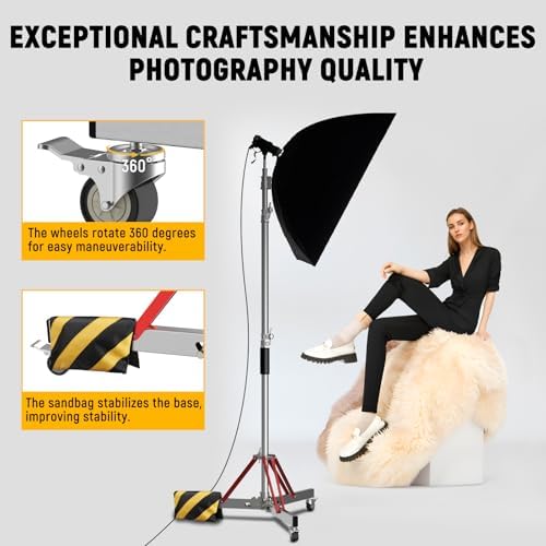 C Stand with Boom Arm, 10ft/300cm Heavy Duty Photography Light Stand, alternate view 4