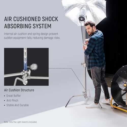 C Stand with Boom Arm Pro 100% Stainless Steel, Max 10.8ft/330cm, alternate view 2