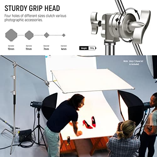 C Stand with Boom Arm Pro 100% Stainless Steel, Max 10.8ft/330cm, alternate view 5