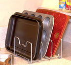 Cabinet Bakeware Organizer Rack Holder, 2 Pack, Silver in Sliver, alternate view 2