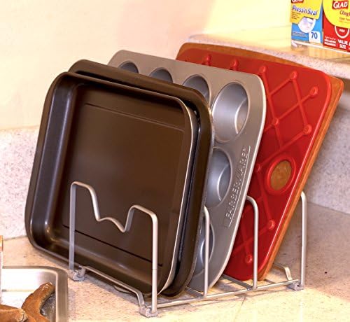 Cabinet Bakeware Organizer Rack Holder, 2 Pack, Silver in Sliver, alternate view 2