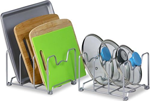 Cabinet Bakeware Organizer Rack Holder, 2 Pack, Silver in Sliver, alternate view 3