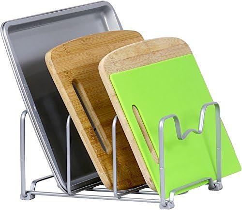 Cabinet Bakeware Organizer Rack Holder, 2 Pack, Silver in Sliver, alternate view 4