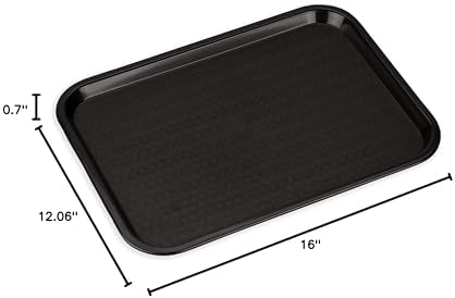 Café Cafeteria Tray, Fast Food Tray for Restaurant or Commercial Use, 12" x 16", 24 Count, Black in Black, alternate view 3