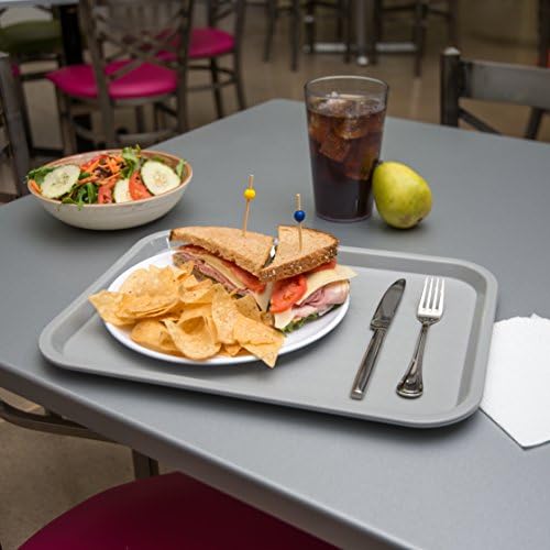 Café Cafeteria Tray, Fast Food Tray for Restaurant or Commercial Use, 12" x 16", 24 Count, Gray in Gray, alternate view 2