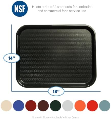 Cafe Fast Food Cafeteria Tray with Patterned Surface for Cafeterias, Fast Food, And Dining Room, Plastic, 17.87, alternate