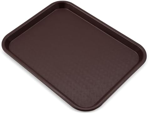 Cafe Plastic Fast Food Tray, 14" x 18", Chocolate in Chocolate