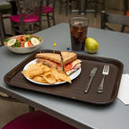 Cafe Plastic Fast Food Tray, 14" x 18", Chocolate in Chocolate, alternate view 2