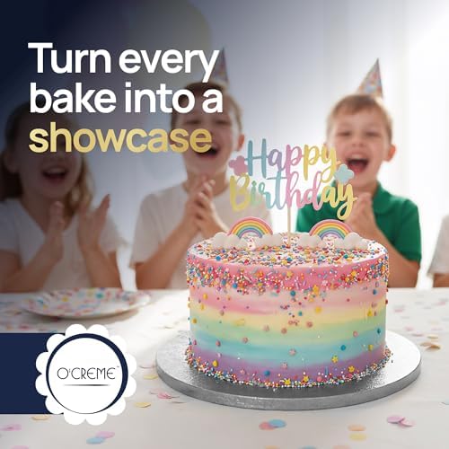 Cake Board, Silver Foil Round Cake Circles with Gorgeous Design, Sturdy & Durable 1/2” Thick Cake Drums, Round, alternate