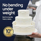 Cake Board, White Round Cake Circles with Gorgeous Design, Sturdy & Durable 1/2” Thick Cake Drums, Round Cake, alternate view