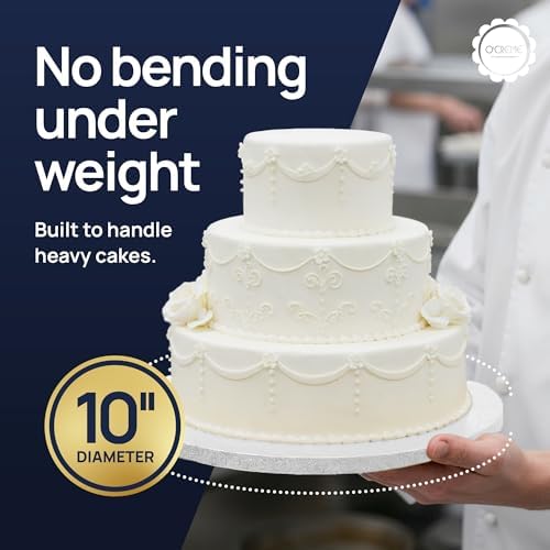 Cake Board, White Round Cake Circles with Gorgeous Design, Sturdy & Durable 1/2” Thick Cake Drums, Round Cake, alternate view