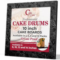 Cake Boards 10" Black Square Cake Drums 1/2" Wrapped Edge 3Pack in 8, 10, and 12 inch in Black