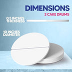 Cake Boards - 10 Inch Cake Drum - Smooth-Edged Cake Drum - Sturdy Cake Boards 10 Inch Round - Bend Resistant, alternate view