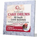 Cake Boards 10" Silver Square Cake Drums 1/2" Wrapped Edge 1Pack in 8, 10, and 12 inch in Silver