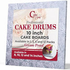 Cake Boards 10" Silver Square Cake Drums 1/2" Wrapped Edge 1Pack in 8, 10, and 12 inch in Silver