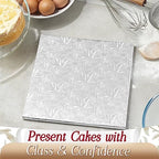 Cake Boards 10" Silver Square Cake Drums 1/2" Wrapped Edge 1Pack in 8, 10, and 12 inch in Silver, alternate view 2