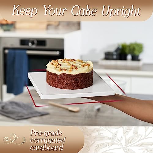 Cake Boards 10" White Square Cake Drums 1/2" Wrapped Edge 1Pack in 8, 10, and 12 inch in White, alternate view 3