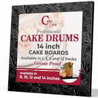 Cake Boards 14" Black Square Cake Drums 1/2" Wrapped Edge 1Pack in 8, 10, and 12 inch in Black