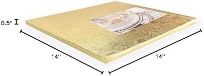 Cake Boards 14" Gold Square Cake Drums 1/2" Wrapped Edge 1Pack in 8, 10, and 12 inch in Gold, alternate view 3