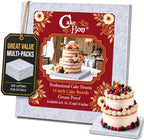 Cake Boards 14" Silver Square Cake Drums 1/2" Wrapped Edge 3Pack in 8, 10, and 12 inch in Silver