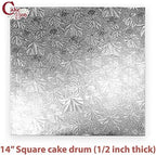 Cake Boards 14" Silver Square Cake Drums 1/2" Wrapped Edge 3Pack in 8, 10, and 12 inch in Silver, alternate view 3