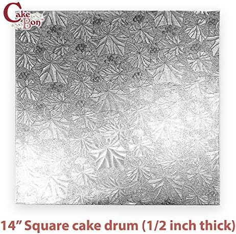 Cake Boards 14" Silver Square Cake Drums 1/2" Wrapped Edge 3Pack in 8, 10, and 12 inch in Silver, alternate view 3