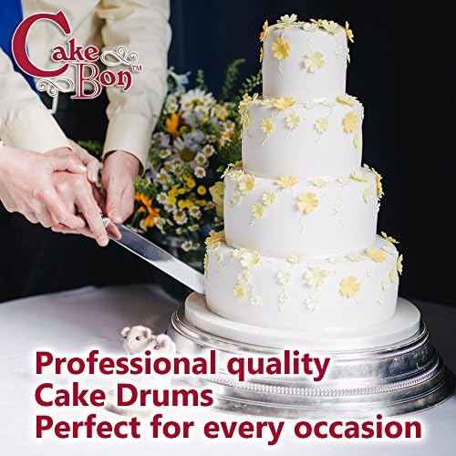 Cake Boards 14" Silver Square Cake Drums 1/2" Wrapped Edge 3Pack in 8, 10, and 12 inch in Silver, alternate view 6