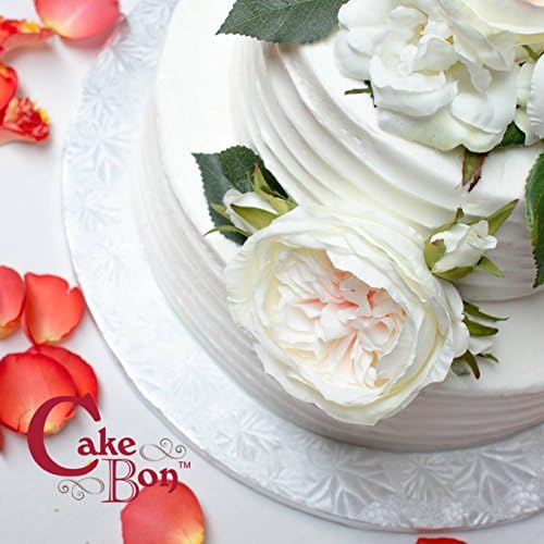 Cake Boards 14" White Square Cake Drums 1/2" Wrapped Edge 3Pack in 8, 10, and 12 inch in White, alternate view 2