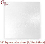 Cake Boards 14" White Square Cake Drums 1/2" Wrapped Edge 3Pack in 8, 10, and 12 inch in White, alternate view 3