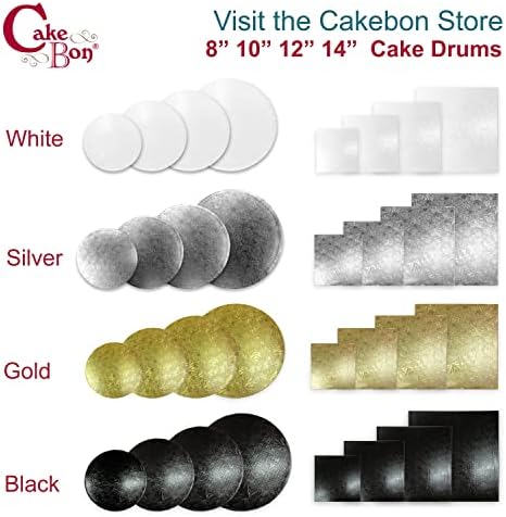 Cake Boards 14" White Square Cake Drums 1/2" Wrapped Edge 3Pack in 8, 10, and 12 inch in White, alternate view 4