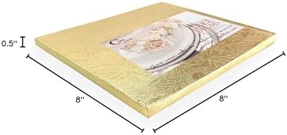 Cake Boards 8" Gold Square Cake Drums 1/2" Wrapped Edge 1Pack in Gold, alternate view 3