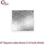 Cake Boards 8" Silver Square Cake Drums 1/2" Wrapped Edge 3Pack in 8, 10, and 12 inch in Silver, alternate view 4