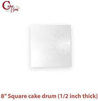Cake Boards 8" White Square Cake Drums 1/2" Wrapped Edge 1Pack in 8, 10, and 12 inch in White, alternate view 3