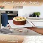 Cake Boards 8" White Square Cake Drums 1/2" Wrapped Edge 6Pack in 8, 10, and 12 inch in White, alternate view 3