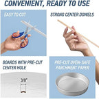 Cake Boards Tiering Kit - Cake Board 10 Inch, 8 Inch, and 6 Inch (5 Pieces Each) With Parchment Paper Rounds, alternate view