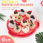 Cake Carrier, BPA-Free Cake stand with Lid and Handle Cake Transport Container Portable Cake Holder Two Sided, alternate view