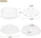Cake Carrier with Lid and Handle, BPA-Free Cake Holder Cake Containers in Large in White, alternate view 2