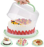 Cake Carrier with Lid and Handle - Cake Containers, BPA-Free, Perfect Gifts in 12 inches in Green