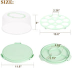 Cake Carrier with Lid and Handle - Cake Containers, BPA-Free, Perfect Gifts in 12 inches in Green, alternate view 2