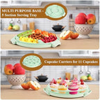 Cake Carrier with Lid and Handle - Cake Containers, BPA-Free, Perfect Gifts in 12 inches in Green, alternate view 4