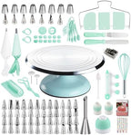 Cake Decorating Kit, 138pcs Cake Decorating Supply with 12 Inch Aluminium Cake Turntable, 64 Numbered Icing