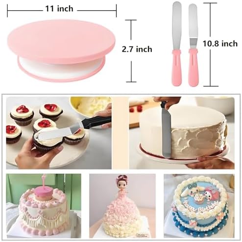 Cake Decorating Kit, 298 Pcs Baking Tools (Pink) in Pink, alternate view 3