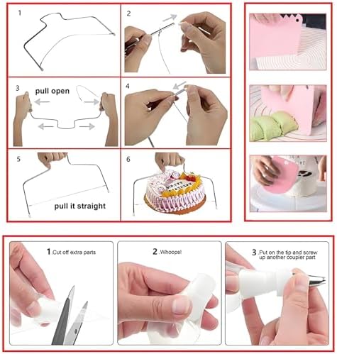 Cake Decorating Kit, 298 Pcs Baking Tools (Pink) in Pink, alternate view 5