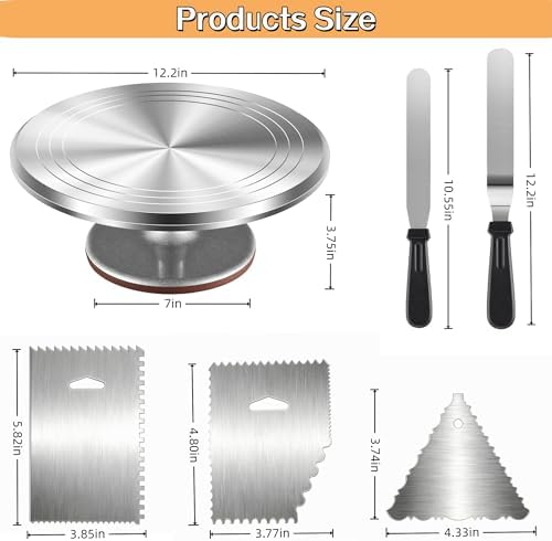 Cake Decorating Kit 35 Pieces - 24 Piping Tips Set with 12 Inch Turntable, Reusable Pastry Bag, Icing Spatula, alternate view